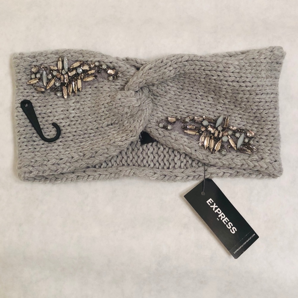 Express Women NWT Chunky Knit Winter Headband Gray